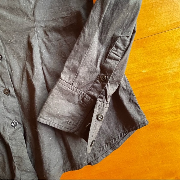 Boston Proper 6 cotton nylon spandex black office, formal button-down shirt - Picture 5 of 9